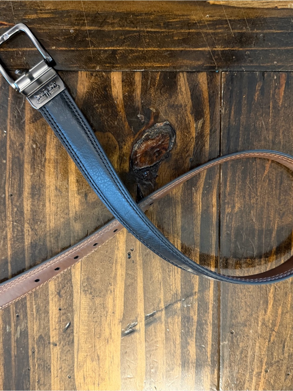 Leather Reversible Kid’s Belt - Black and Brown